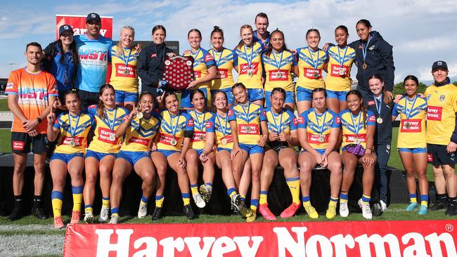 Winners are grinners. The City victors. Picture: Bryden Sharp NSWRL