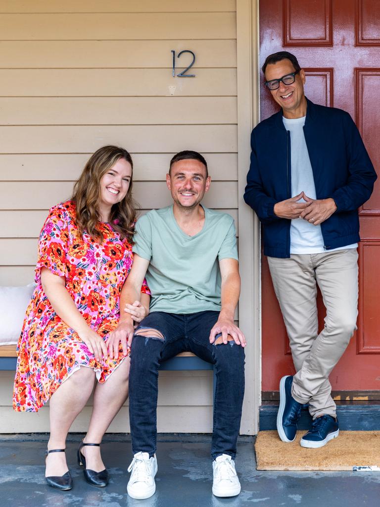 Andrew Winter with episode one’s homeowners in Hastings.