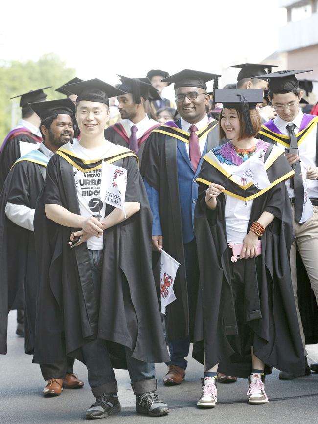 Town and Gown at the UTAS Graduation, Launceston. PICTURE CHRIS KIDD