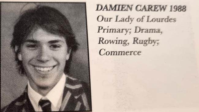 Damien Carew loved drama classes and performing.