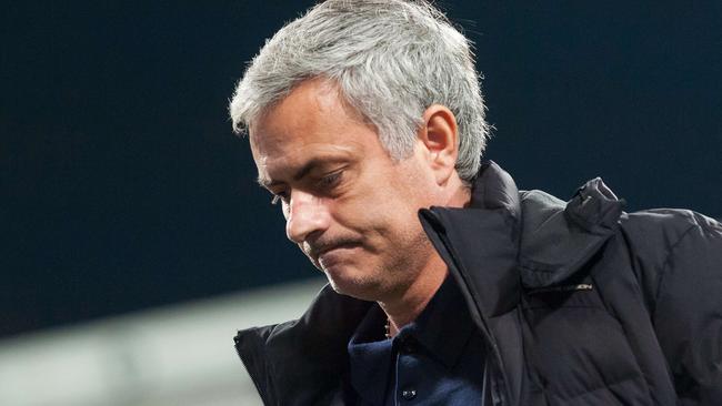 Chelsea's head coach Jose Mourinho arrives for the second half during the UEFA Champions League Group G football match between NK Maribor and Chelsea in Maribor, Slovenia on November 5, 2014. AFP PHOTO / JURE MAKOVEC