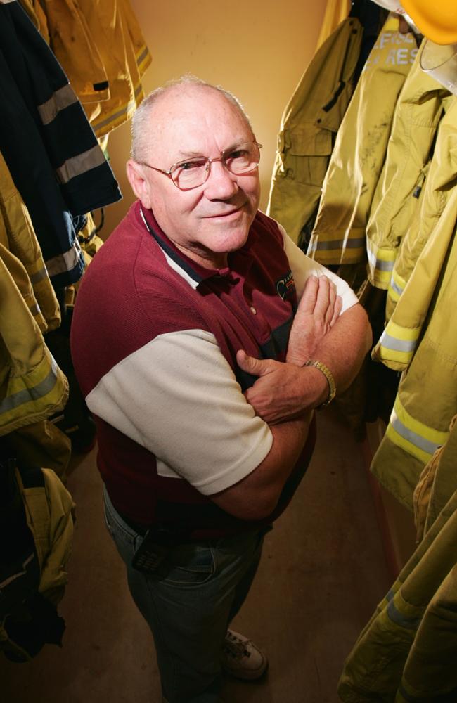 Sid Page (pictured in 2005) after announcing his retirement from the Maroochydore Fire Service. Picture: Anthony Reginato