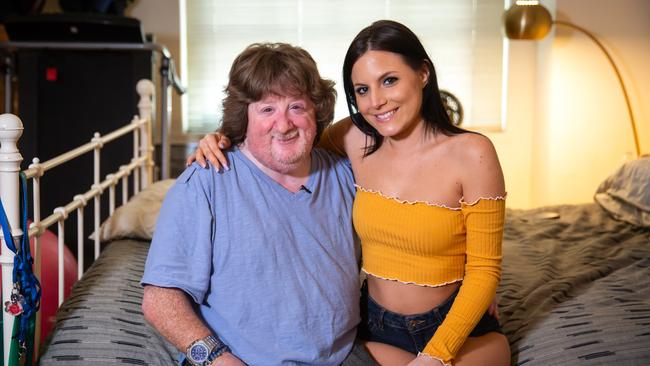 Mason Reese, 54, and cam girl Sarah Russi, 26, have been dating for seven months and don’t mind their large age gap. Picture: Adam Gray / Barcroft Media