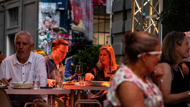 Hospitality venues will be able to expand their footprint as the government removes the need for a planning permit for outdoor dining. Picture: Diego Fedele