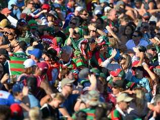 NRL action at Sunshine Coast Stadium between New Zealand Warriors and the South Sydney Rabbitohs. A record crowd of 11,912. Picture: John McCutcheon