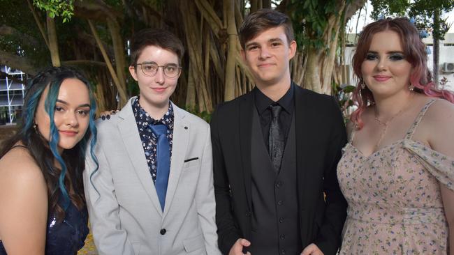 Bonnie Francis, Kodie Langton, Alex Sarten and Isabel McPherson at the Mackay State High School formal at the MECC, on Wednesday November 18. Picture: Zizi Averill