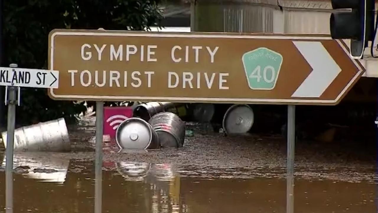 Gympie has been badly flooded. Picture: Nine News.