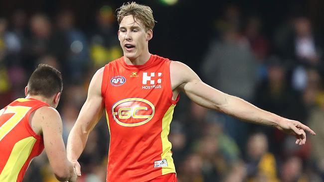 Tom Lynch celebrates a goal against Richmond. Pic: Getty Images