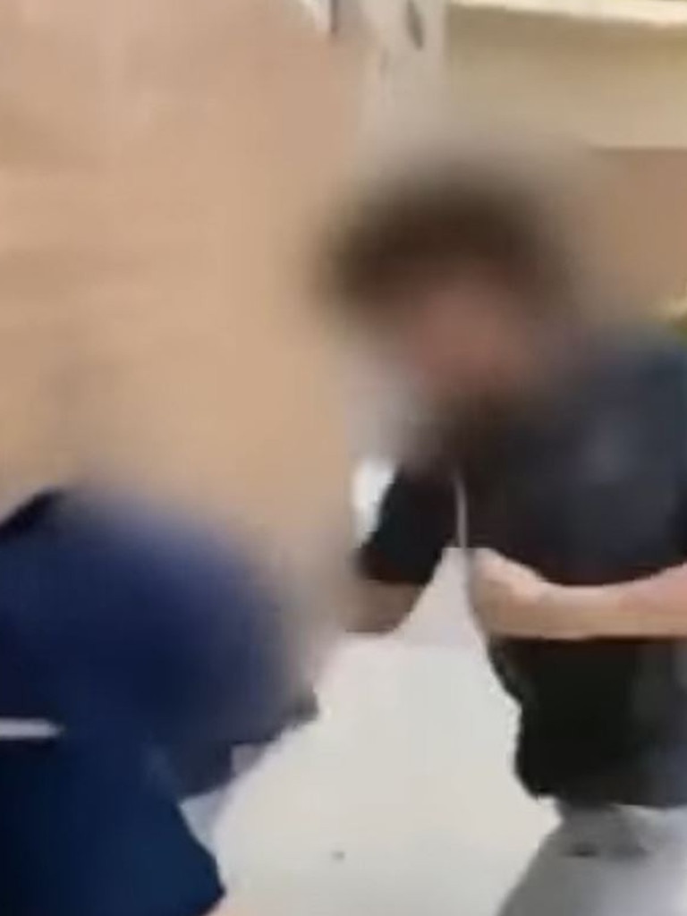 The fight at Mark Oliphant College. Picture: 9 News