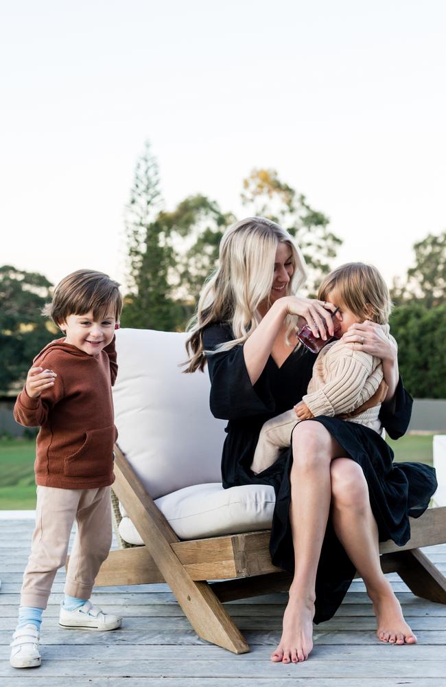 Sheridan Austin and her two children. Picture: Foraged for You