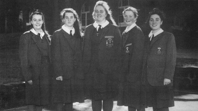 Nicola Gobbo (centre) during her schooling years in the 90s.