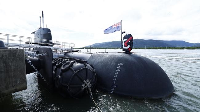 The Royal Australian Navy Collins-class submarine HMAS Dechaineux in Cairns.