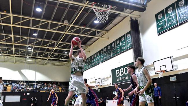 GPS Firsts basketball between Brisbane Boys College and The Southport School. Picture: John Gass