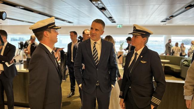 SA Premier Peter Malinauskas toured the new lounge on Thursday afternoon. Picture: Duncan Evans/ NewsWire