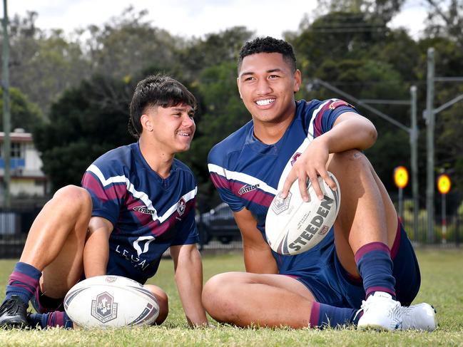 Loko Tonga (right) will play for the Dragons this year. Picture: John Gass