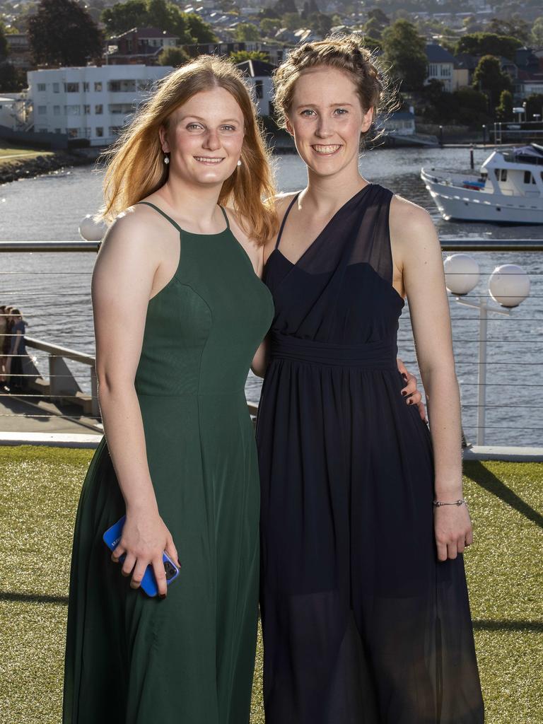 Antonia Brancher and Hannah Ireland at St Michael's Collegiate School leavers dinner at Wrest Point. Picture: Chris Kidd