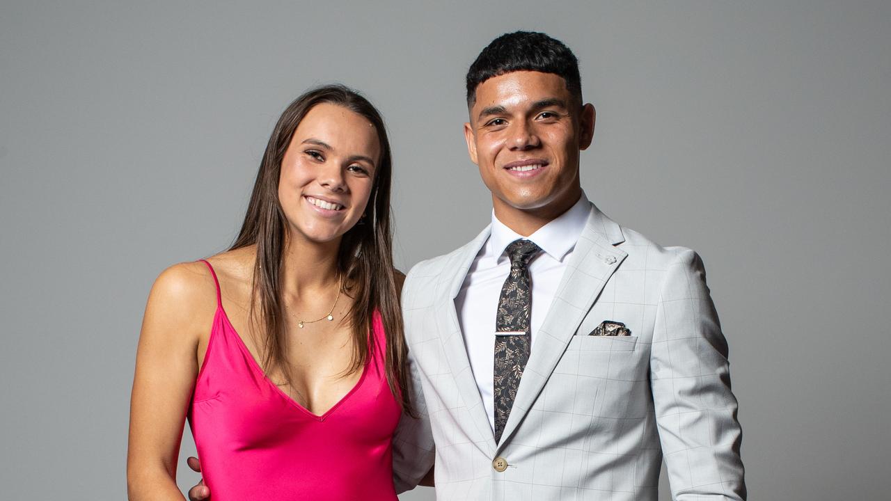 Savelio Tamale, 17, of Beacon Hill, with Georgia Grey, of Freshwater at a recent school formal.