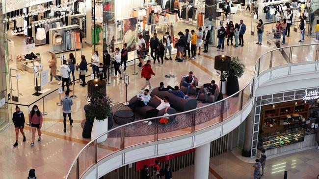 Busy scenes at Chadstone Shopping Centre in Melbourne. Picture: Rebecca Michael