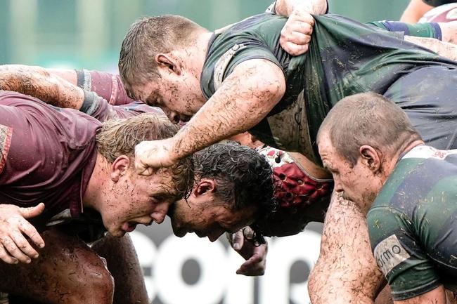 Slater Galloway packs down the scrum. StoreLocal Hospital Cup round 1 action between University and GPS. Picture courtesy of @The.odyssey.image