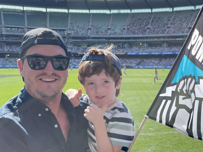 Tom Rockliff attended Sunday's clash between Carlton and Port Adelaide.