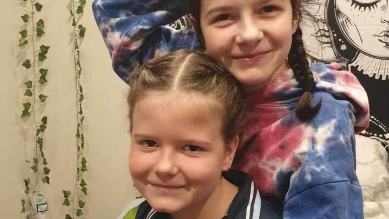 Mieka Pokarier (right), 16, died on Thursday while travelling to Melbourne with her mum and little sister, Freya (front), 10, when they were involved in a crash at Dubbo, NSW. Picture: Supplied