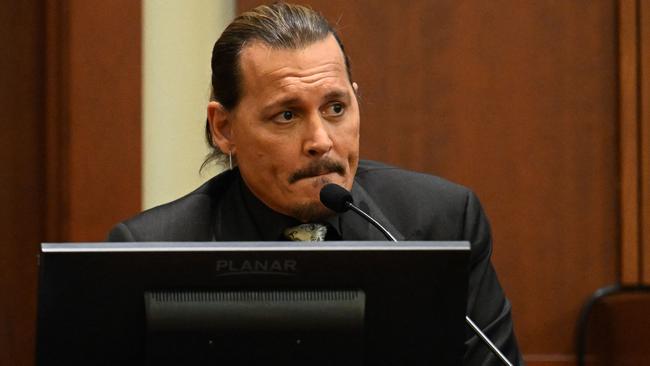 Depp told the court he was ashamed of messages he sent to Heard. Picture: JIM WATSON/POOL/AFP