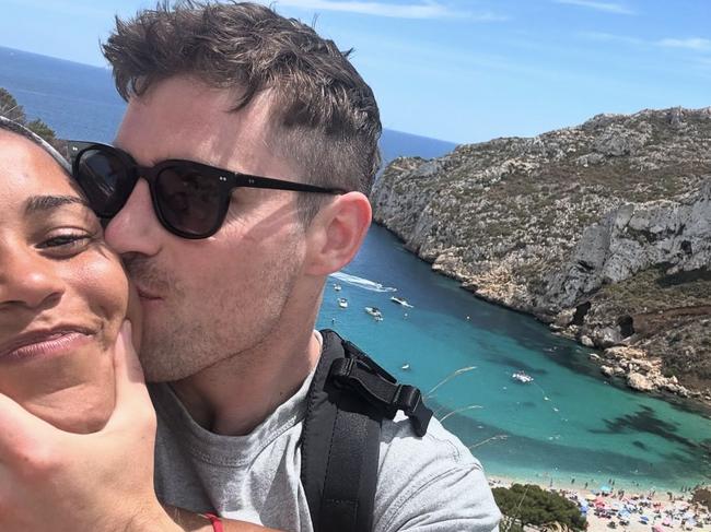 Mitchell and Brown got engaged in Portugal. Picture: Instagram