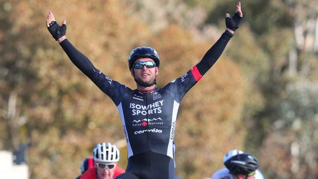 Michael Freiberg after winning Stage 4 of the Tour of the King Valley on the weekend. Picture: Con Chronis.