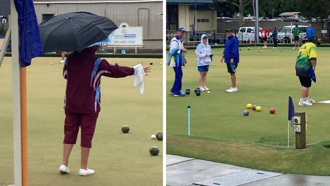 Umbrellas and raincoats out for day four of the South Pacific Carnival. Photo: Kevin Merrigan