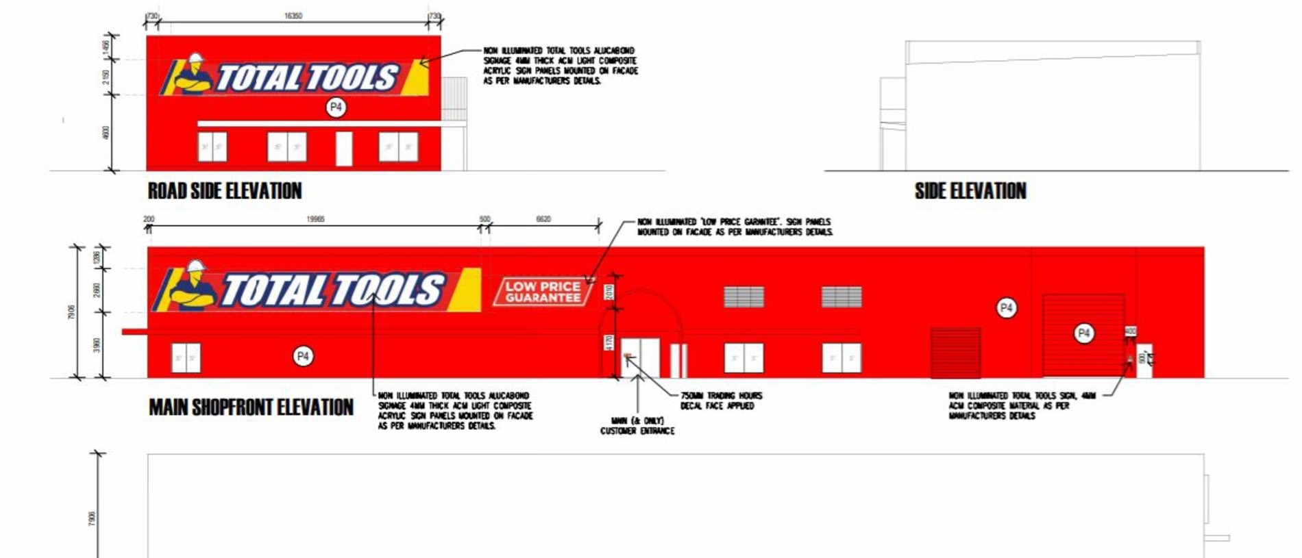 Artist impressions for Total Tools in a material change of use application lodged with the Bundaberg Regional Council. Source: Red Design Group. Development application.