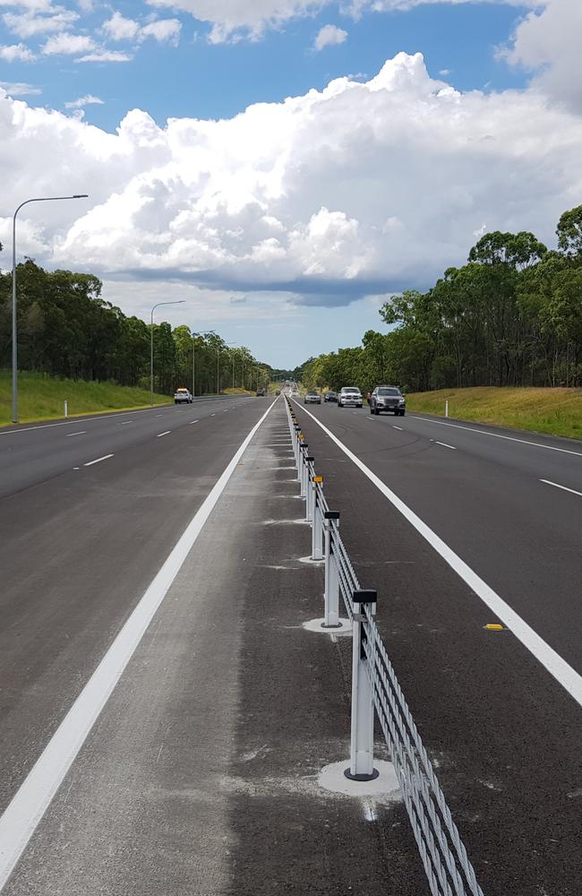 Bruce Highway Tinana: new wire rope barrier system. Picture: Department of Transport and Main Roads.