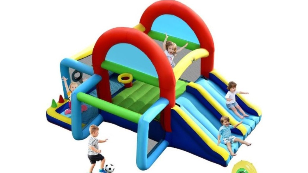 The Costway Inflatable Jumping Playhouse is the way to go this summer. Picture: Big W