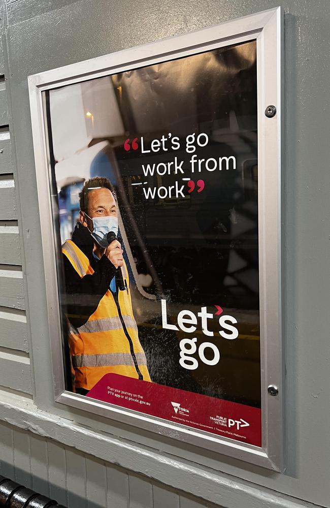 The Victorian Government has been posting signs encouraging workers to return to the city.