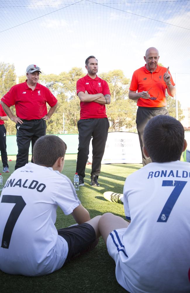 Craig Johnston, Jason McAteer and Gary MacAllister at Fairfield High School.