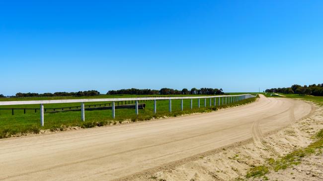 One of the property’s racetracks, which has seen plenty of champions churn up the sand.