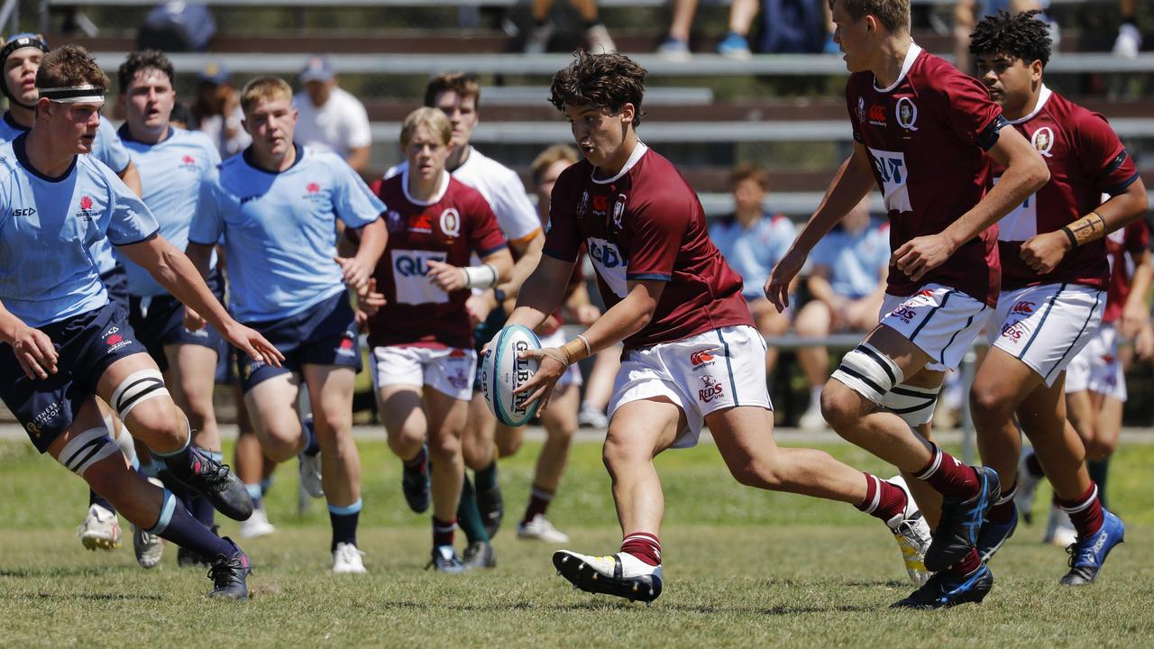 Oliver Nasser. Round 3 Super Rugby U16 between NSW Waratahs U16 v QLD Reds U16 at Forshaw Rugby Park, Sylvania Waters - Sunday 15th October 2023. Karen Watson