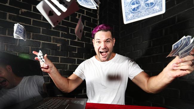 Apollo Jackson has launched an online magic school for wannabe magicians. Picture: Jason O'Brien