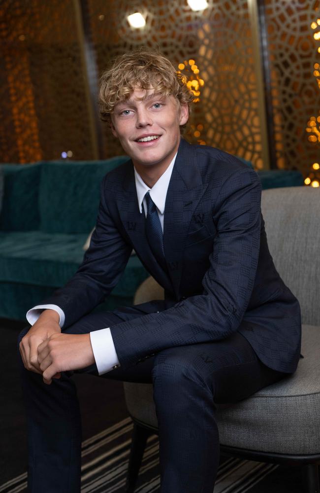 Newcombe Medal blue carpet arrivals Melbourne Crown Towers Crown Palladium. Cruz Hewitt. Picture: Tony Gough