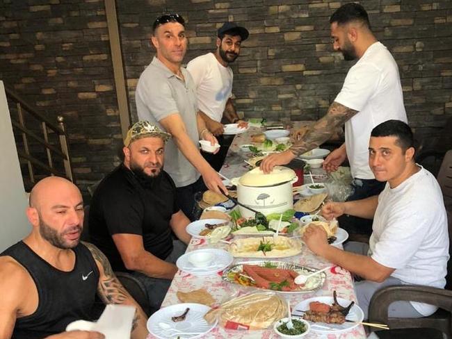 Bilal Haouchar (far right) pictured at a friend’s home in Lebanon.