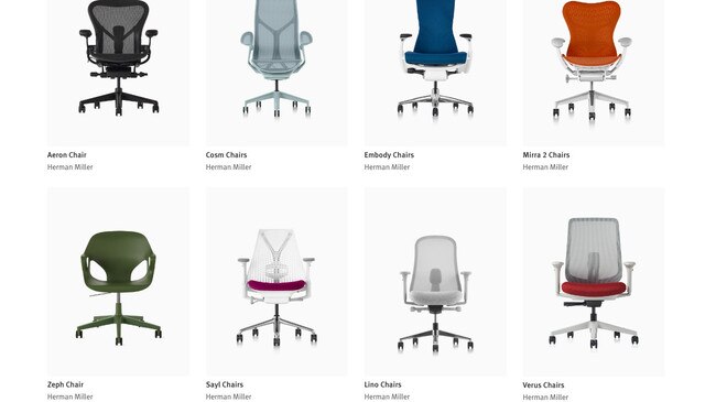 The chairs are part of the prestigious Herman Miller brand.