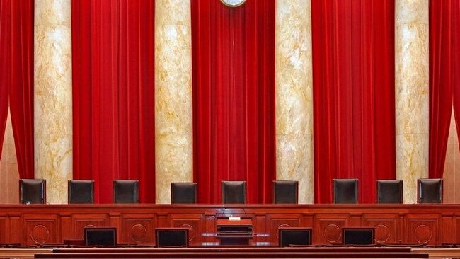 The seats for the nine judges of the Supreme Court in Washington. Picture: Getty