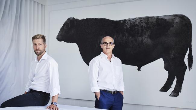 Markus and Johnny Kahlbetzer at the office in Darlinghurst. Picture: Nic Walker