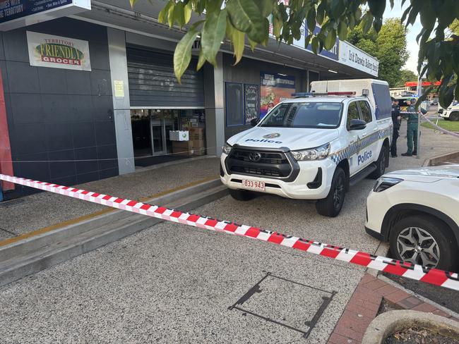 A man has been killed in an alleged stabbing at the Nightcliff Friendly Grocer, just after 5pm Wednesday April 23. Picture: Darcy Fitzgerald
