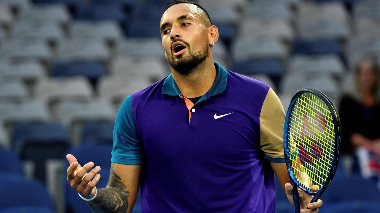 The victory did not come without its frustrations for Kyrgios. Picture: AFP