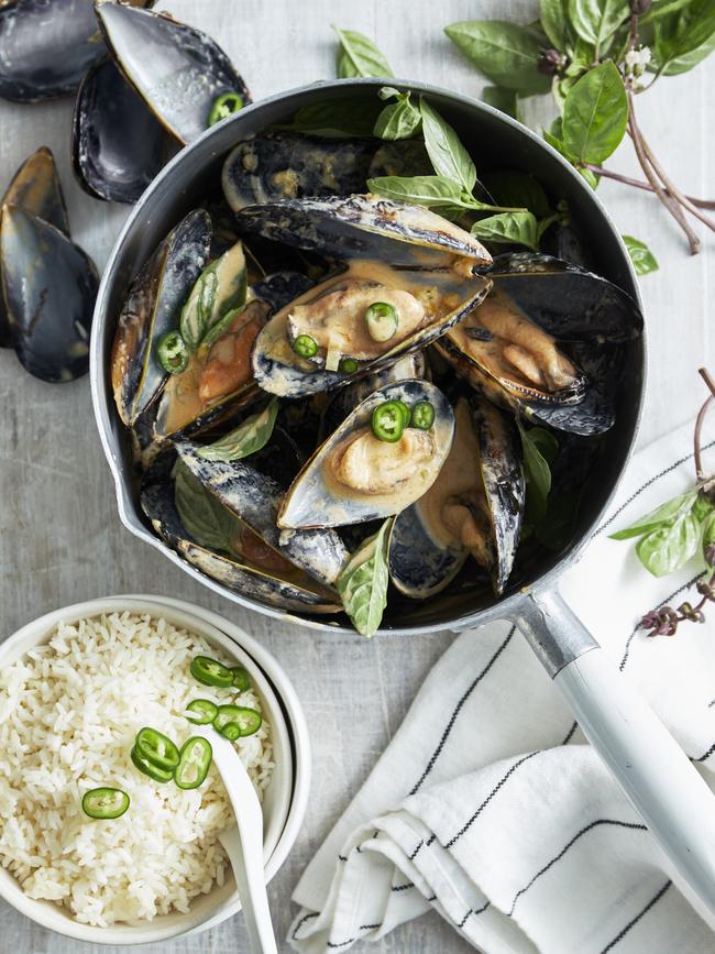 Zingy: Thai red curry mussels. Picture: Guy Bailey