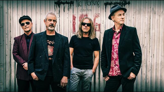 Rock band GANGgajang, whose song 'Speak To Me' was released in August 2023 in support of the Yes campaign for the Indigenous voice referendum. L-R: Geoff Stapleton, Graham 'Buzz' Bidstrup, Robbie James and Mark Callaghan. Picture: Wendy McDougall