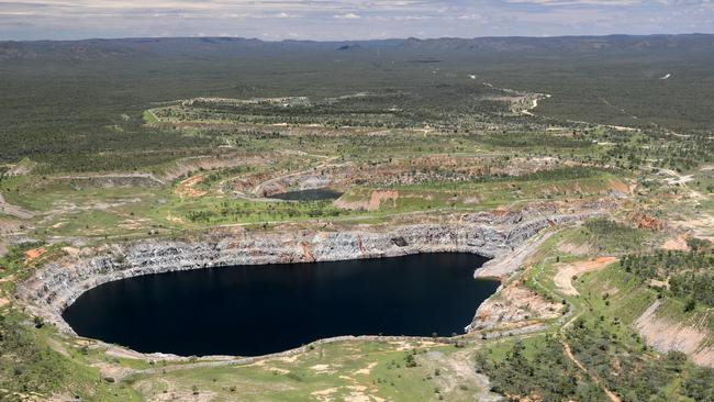 A water reservoir a Kidston, 400km southwest of Cairns, and the site of a pumped storage hydro project. Picture: Marc McCormack