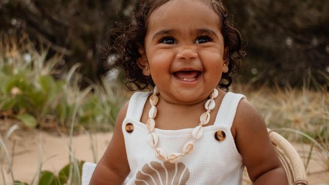 Crowned cutest baby: Azayla Law beams with joy after winning Bundaberg’s cutest baby competition by a 22% margin.