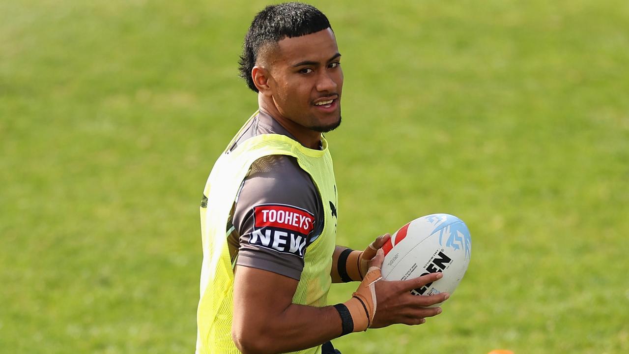 Stephen Crichton will replace the Latrell Mitchell in the centres for the Blues. Picture: Getty Images