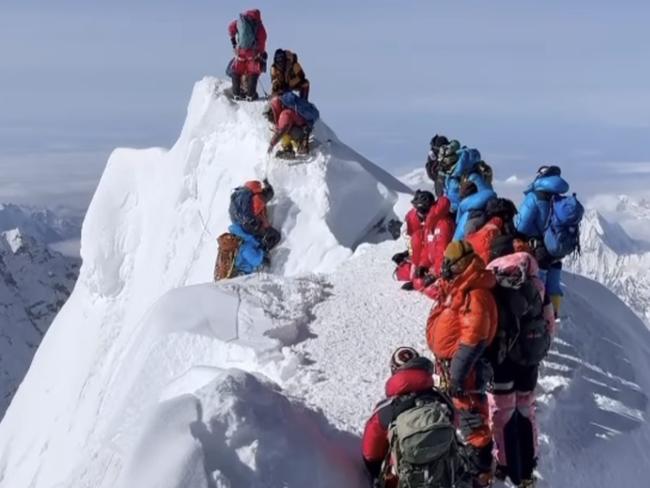 Screengrabs of climbers on Mount Everest from @nepalvisuals on Instagram .Credit >@nepalvisuals Instagram